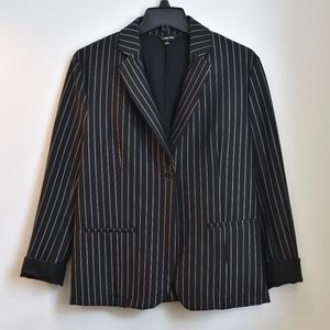 Women's Black & White Pinstripe Blazer